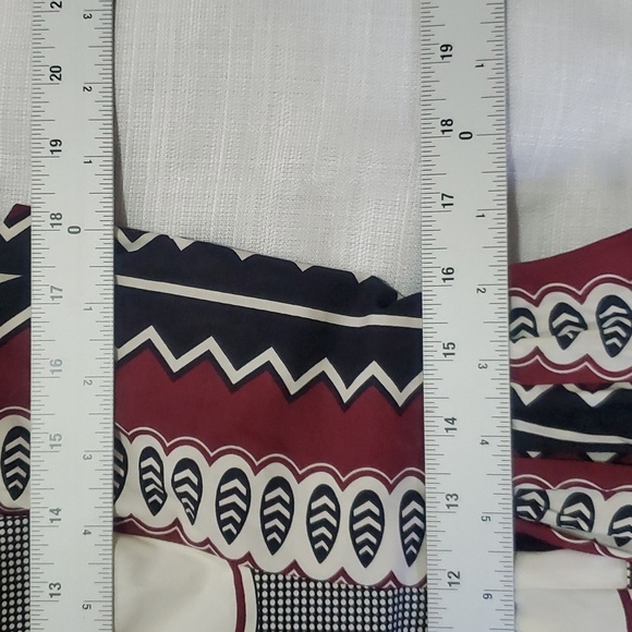 Anthropologie Maeve Burgundy Black Moonsong Sleeveless Back Zip Dress Size 10 - Picture 12 of 13